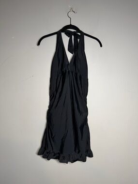 SPANX Black Halter Dress with Teal Label Detail